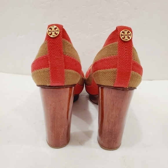 NEW Tory Burch Joelle Platform Linen Pump - Picture 3 of 5
